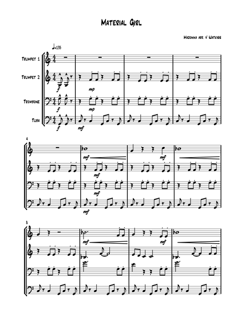 Material Girl (Arr. V Watkiss) - Madonna (Brass Ensemble)