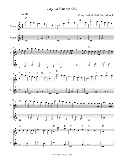 Joy to the world for flute duet
