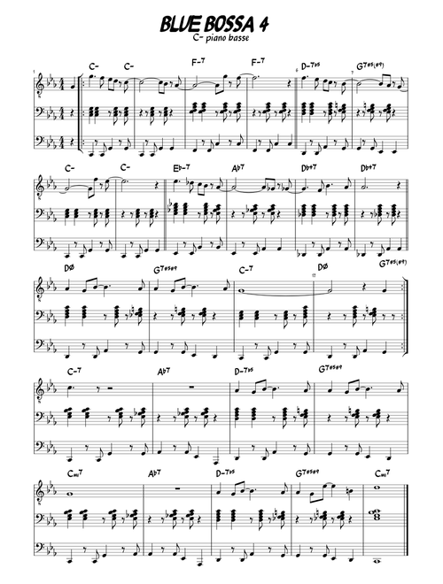 Blue bossa 4 piano/bass