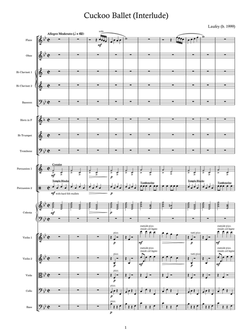 Cuckoo Ballet Interlude (Arr. Jack Wang) - Laufey Jonsdottir, Spencer Eugene Stewart (Chamber Orchestra)