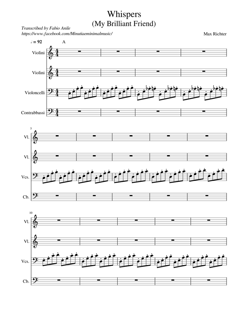 WHISPERS (My Brilliant Friend soundtrack) Sheet Music for