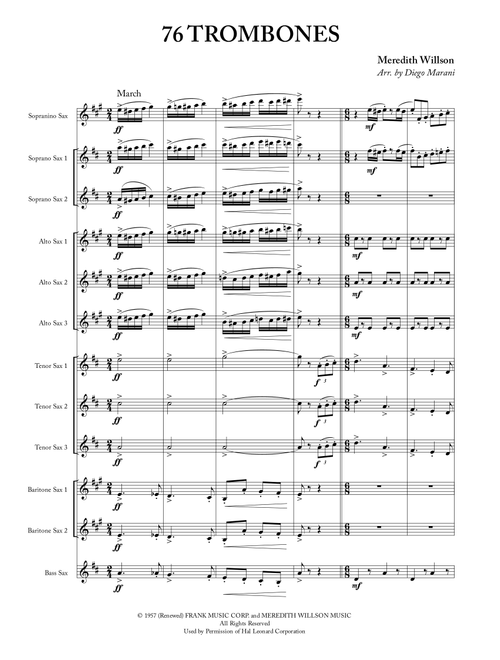 Seventy Six Trombones (Arr. Diego Marani) - Meredith Willson (Woodwind Ensemble)