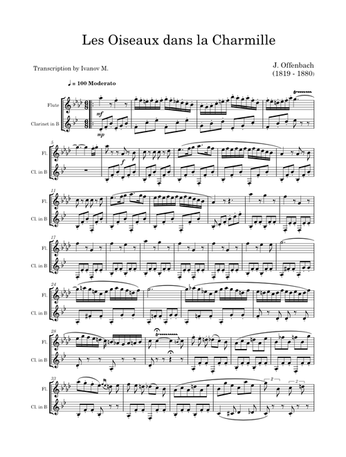 Les contes d'Hoffmann – Jacques Offenbach Les Oiseaux dans la Charmille