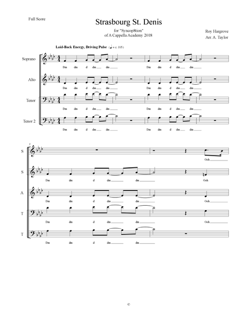 Strasbourg / St. Denis (Arr. Amanda Taylor) - Roy Hargrove (Vocal Jazz Ensemble)