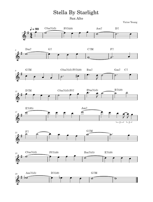 Stella By Starlight – Victor Young & Ned Washington Stella By Starlight - Sax Alto