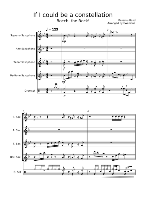 If I could be a constellation - for Sax Quartet+