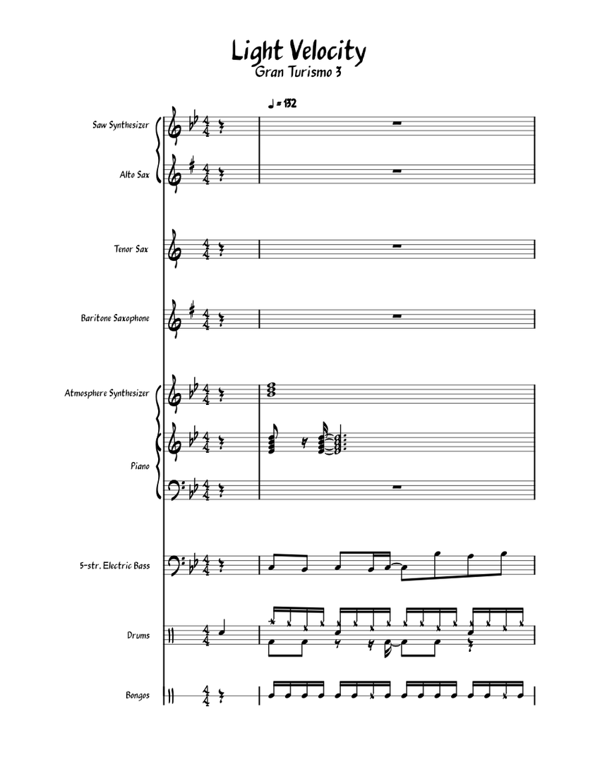 Gran Turismo 3 - Light Velocity Sheet Music for Piano