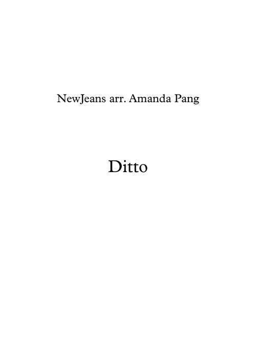 Ditto (Arr. Amanda Pang) - Newjeans (String Quartet)