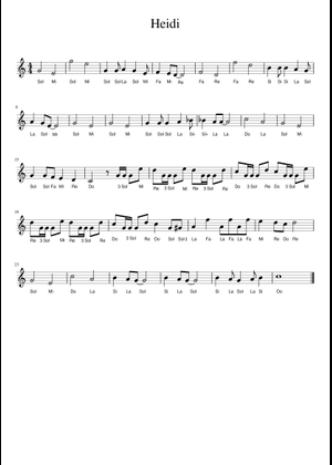 Heidi – Gitti und Erika Sheet Music with Chords for Piano (Solo) easy ...