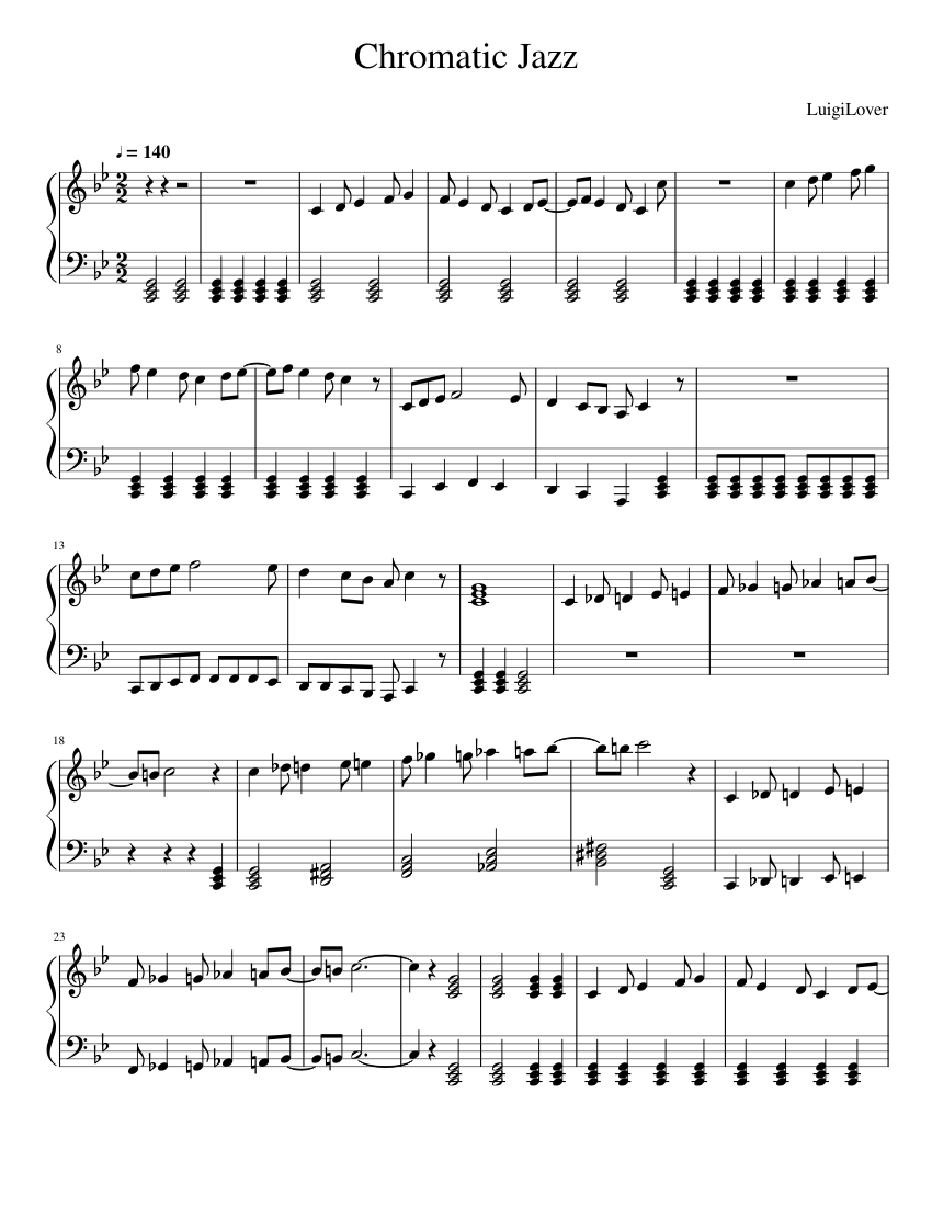 Chromatic Jazz Sheet Music for Piano (Solo) easy | MuseScore.com