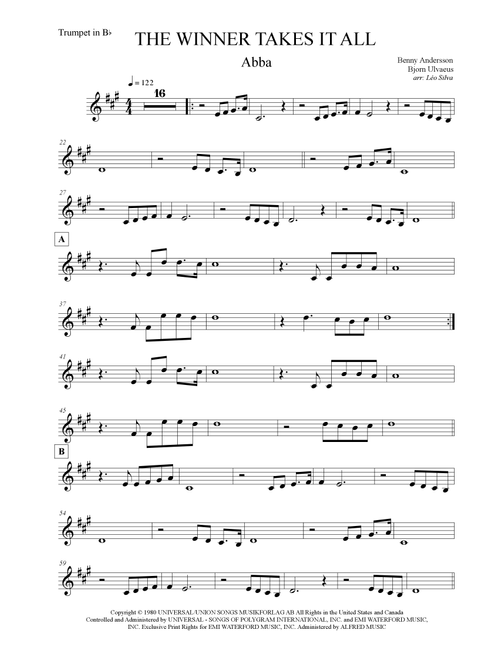 The Winner Takes It All (Arr. Leo Silva) - ABBA (Trumpet Solo)