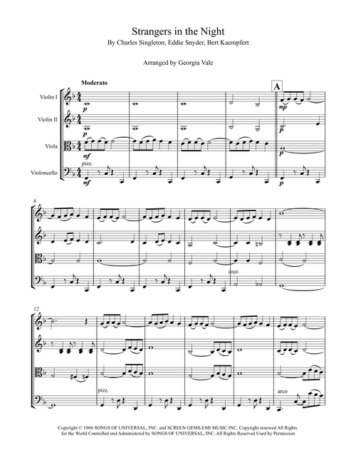 Strangers In The Night (Arr. Georgia Vale) - Frank Sinatra (String Quartet)