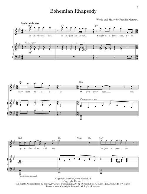 Bohemian Rhapsody - Queen (Keyboard Transcription)