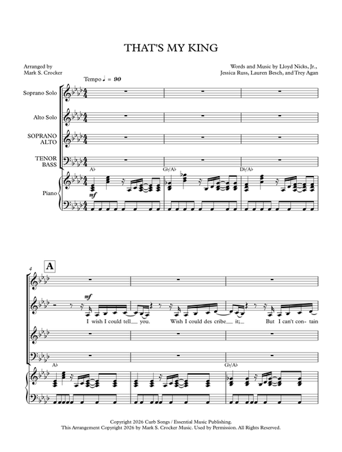 That's My King (Arr. Mark S Crocker) - Bridge Worship (Choral, SATB)