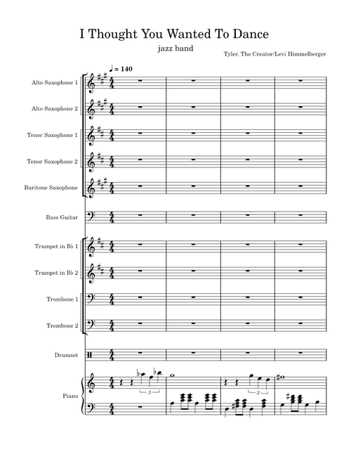 I THOUGHT YOU WANTED TO DANCE – Tyler, The Creator I Thought You Wanted To Dance | Jazz Band Arrangment