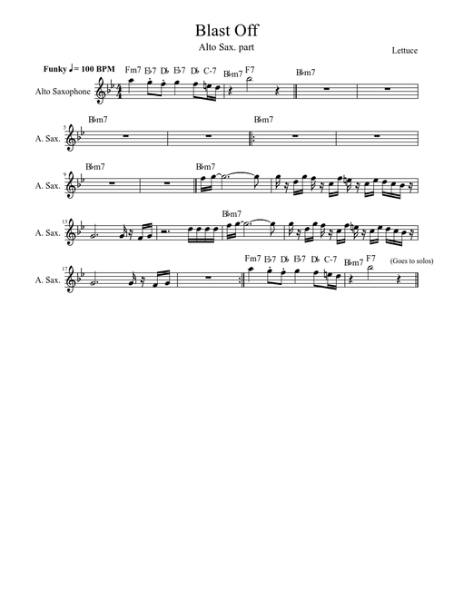 Blast Off (Alto Saxophone)