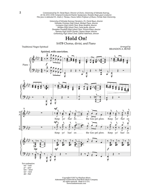 Hold On! (Arr. Brandon A. Boyd) (Choral, SATB)
