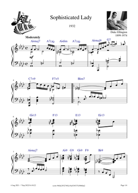 ビッグバンド楽譜「Sophisticated Lady」(絶版) Play Official version of Sophisticated lady Sheet Music by Duke