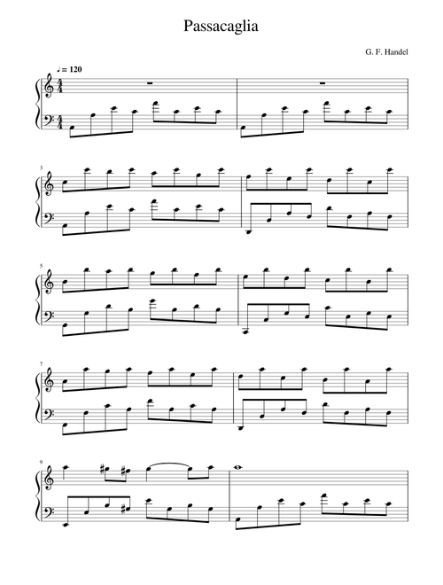 Passacaglia - Handel/Halvorsen (Piano Solo)