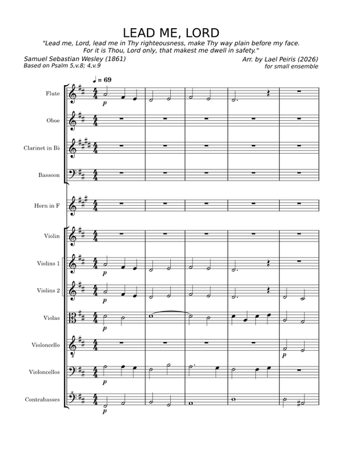 Lead Me, Lord – S. S. Wesley, Arr. Lael Peiris