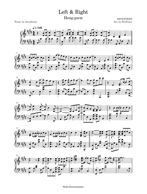 SEVENTEEN sheet music by dustofstarz | Play, print, and download