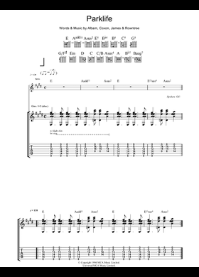 Free Parklife by Blur sheet music | Download PDF or print on