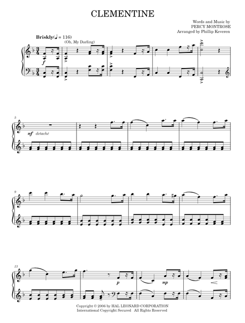 (Oh, My Darling) Clementine - Percy Montrose (Piano Solo)