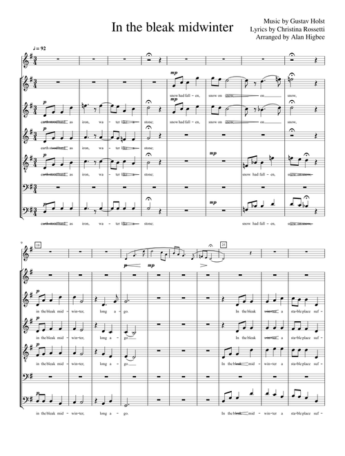 Gustav Holst - In the bleak midwinter (arr. Alan Higbee) [00D707]