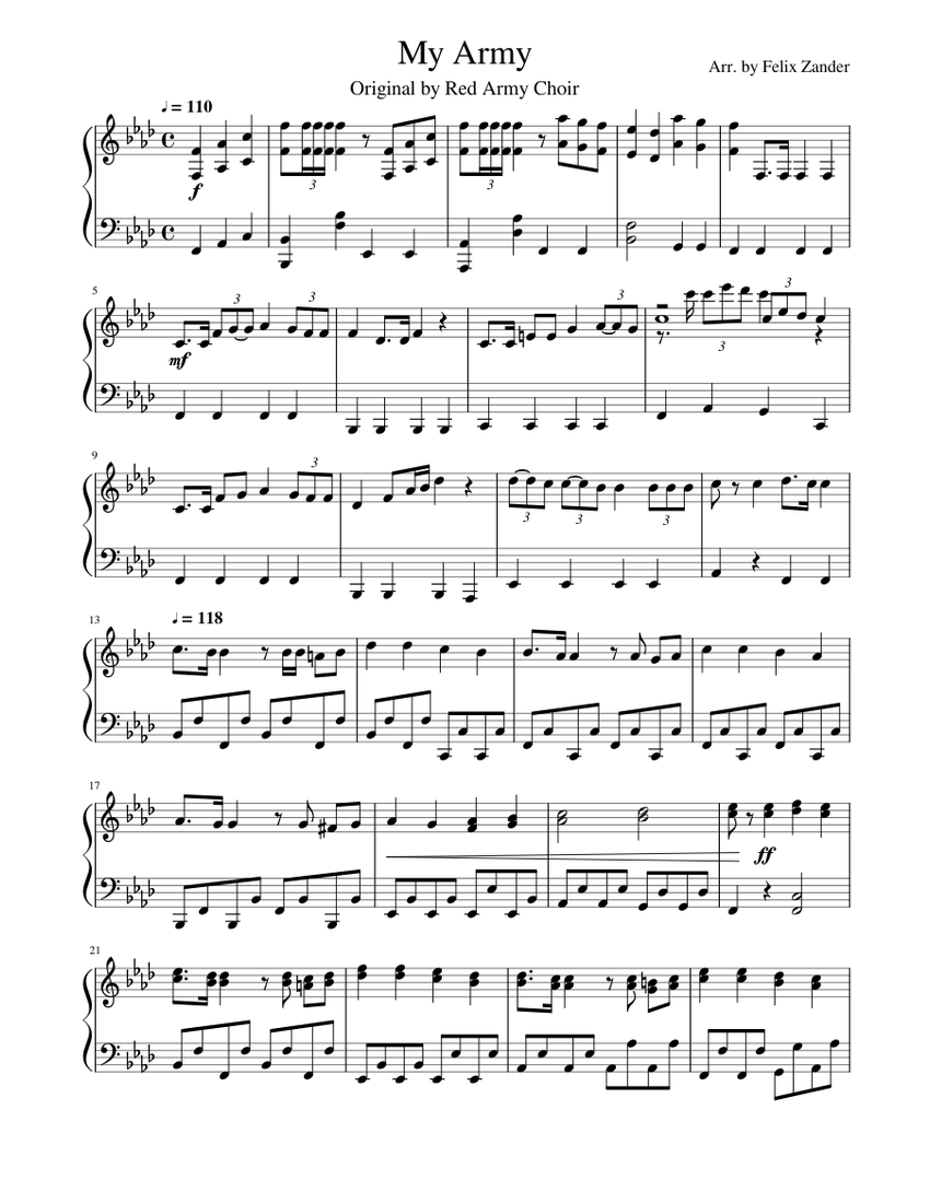 My Army - Red Choir Sheet music for Piano (Solo) |