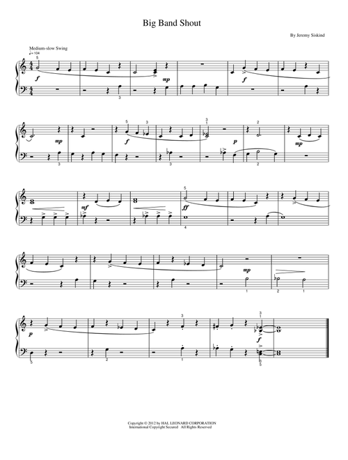 Big Band Shout - Jeremy Siskind (Piano Solo)
