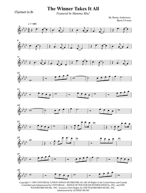 The Winner Takes It All (Arr. Wesley S. SIlva) - ABBA (Clarinet Solo)