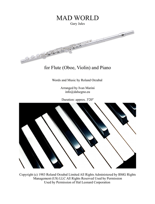 Mad World (Arr. Ivan Marini) - Adam Lambert (Flute and Piano)