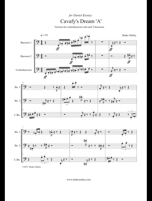 Cavafy's Dream 'A' - Drake Mabry (Small Ensemble)