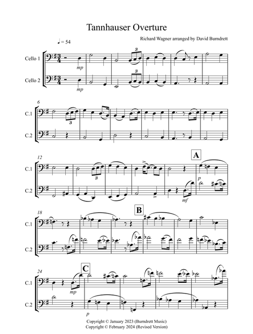 Tannhauser Overture for Cello Duet (Arr. David Burndrett) - Richard Wagner (Cello Duet)