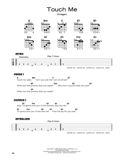 Touch Me - The Doors (Really Easy Guitar)
