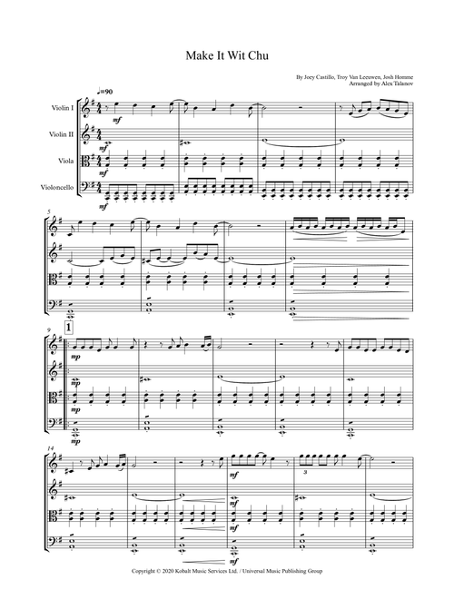 Make It Wit Chu (Arr. Alex Talanov) - Queens Of The Stone Age (String Quartet)