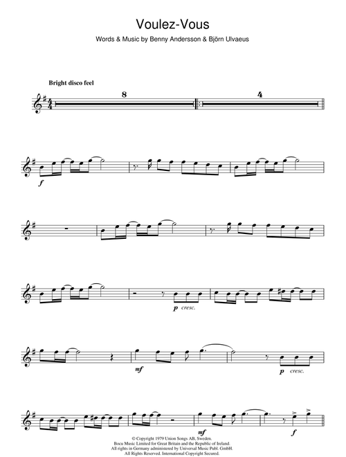 Voulez Vous - ABBA (Lead Sheet - Fake Book)