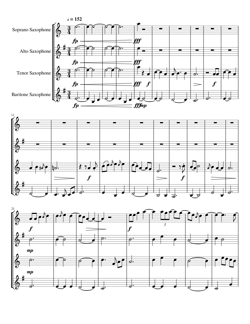 Vox Eversio Ballad for Saxophone Quartet Sheet music for Saxophone alto