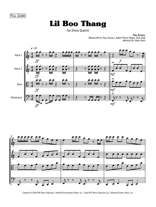 Lil Boo Thang (Arr. Isabel Grace) - Maurice White, Sean Cook, Paul Russell (String Quartet)