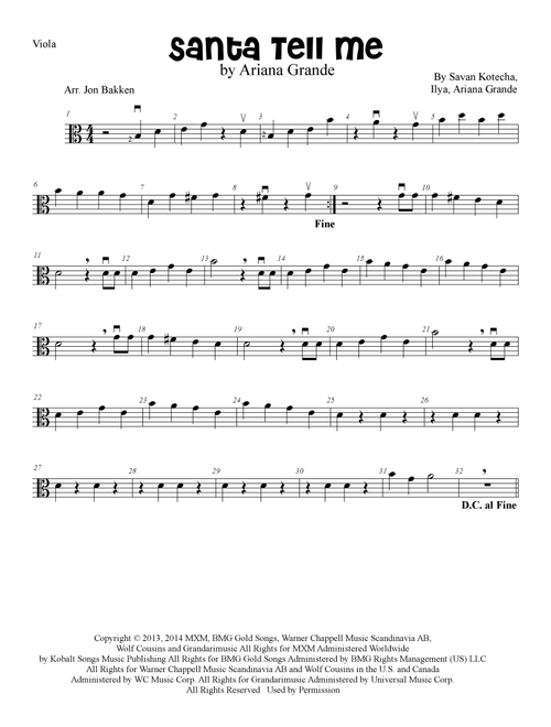 Santa Tell Me (Arr. Jon Bakken) - Ariana Grande (Viola Solo)