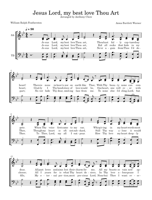 Jesus Lord, my best love Thou Art - SATB