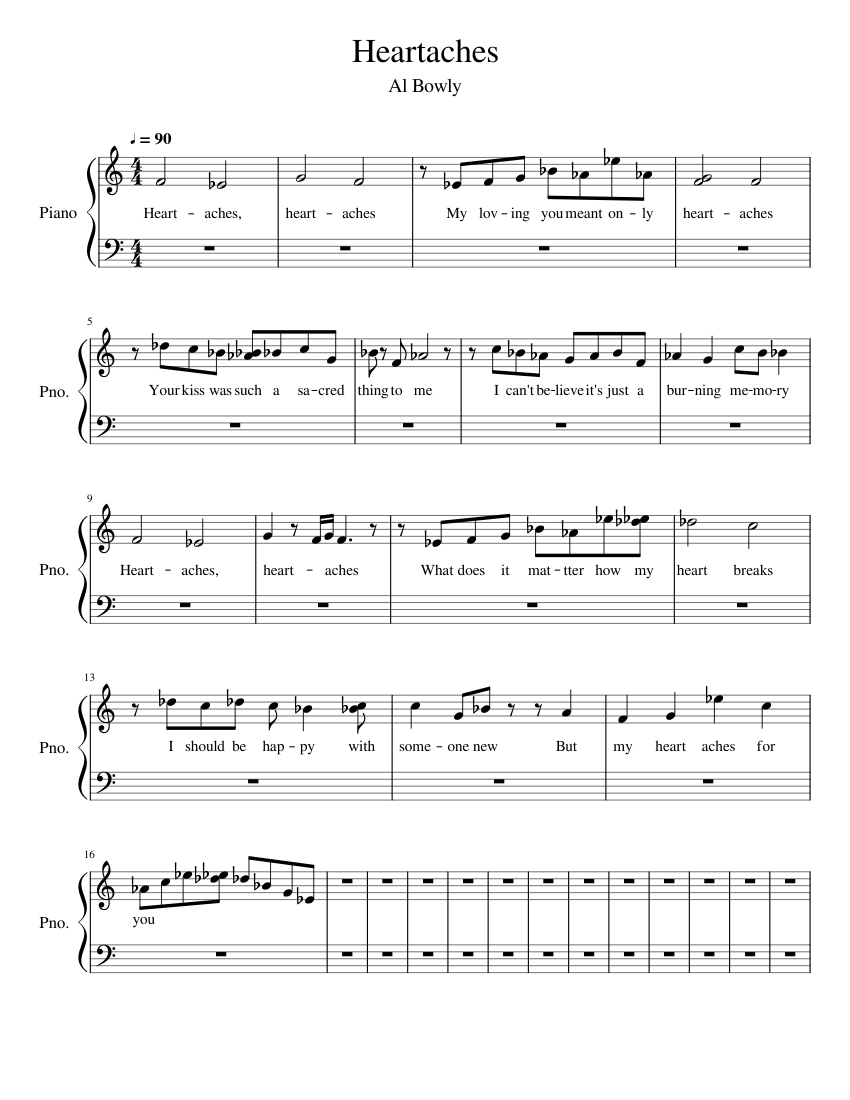 Heartaches by Al Bowlly Sheet music for Piano (Solo)