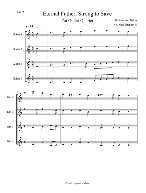 Eternal Father, strong To Save (Arr. Neal Fitzpatrick) - Whiting and Dykes (Guitar Ensemble)
