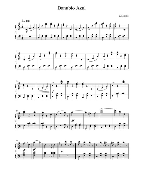Danubio Azul - Johann Strauss (Piano Solo)