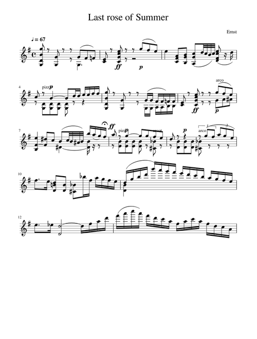 Ernst Last rose of summer alternative harmonics