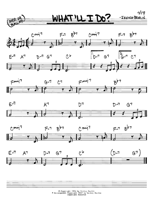 What'll I Do - Irving Berlin (Real Book - Melody-Chords)