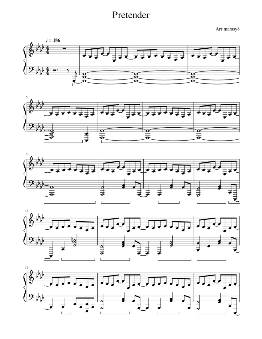 Pretender Sheet Music for Piano (Solo) | MuseScore.com