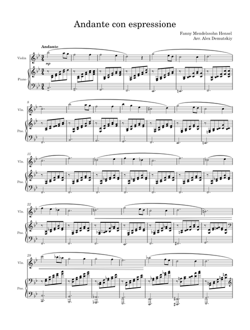 Andante con espressione – Fanny Mendelssohn Hensel