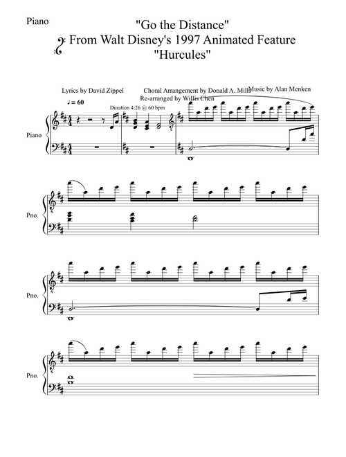 Go The Distance (Piano)