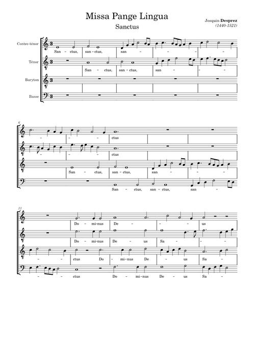 Missa Pange lingua, 4. Sanctus - Desprez